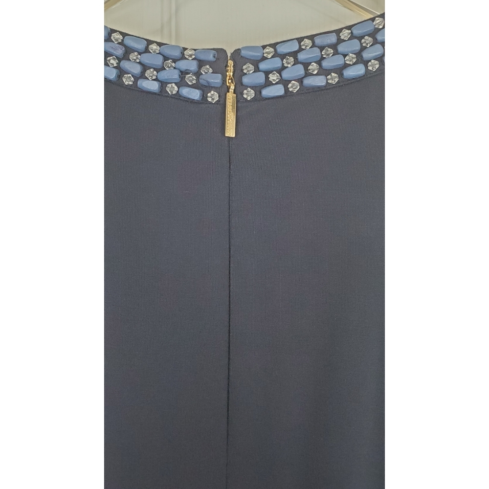 NWT Karl lagerfeld navy ruffle sleeveless dress - Picture 10 of 12